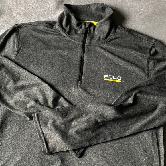 Long Sleeve 1/4 Zip Polo Sport Shirt - Picture 3 of 6